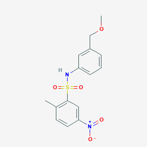 molecular formula C15H16N2O5S B4077630 N-[3-(methoxymethyl)phenyl]-2-methyl-5-nitrobenzenesulfonamide 