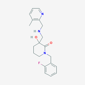 molecular formula C20H24FN3O2 B4077637 1-(2-fluorobenzyl)-3-hydroxy-3-({[(3-methyl-2-pyridinyl)methyl]amino}methyl)-2-piperidinone 