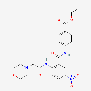 molecular formula C22H24N4O7 B4077640 ethyl 4-({2-[(4-morpholinylacetyl)amino]-5-nitrobenzoyl}amino)benzoate 