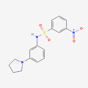 molecular formula C16H17N3O4S B4077641 3-nitro-N-[3-(1-pyrrolidinyl)phenyl]benzenesulfonamide 