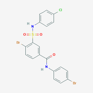 molecular formula C19H13Br2ClN2O3S B407765 4-bromo-N-(4-bromophenyl)-3-[(4-chloroanilino)sulfonyl]benzamide 