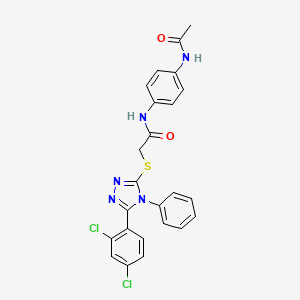 molecular formula C24H19Cl2N5O2S B4077650 N-[4-(acetylamino)phenyl]-2-{[5-(2,4-dichlorophenyl)-4-phenyl-4H-1,2,4-triazol-3-yl]thio}acetamide 