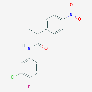 molecular formula C15H12ClFN2O3 B4077677 N-(3-chloro-4-fluorophenyl)-2-(4-nitrophenyl)propanamide 