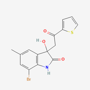 molecular formula C15H12BrNO3S B4077685 7-bromo-3-hydroxy-5-methyl-3-[2-oxo-2-(2-thienyl)ethyl]-1,3-dihydro-2H-indol-2-one 