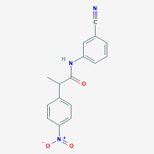 molecular formula C16H13N3O3 B4077694 N-(3-cyanophenyl)-2-(4-nitrophenyl)propanamide 