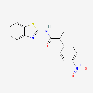 molecular formula C16H13N3O3S B4077729 N-1,3-benzothiazol-2-yl-2-(4-nitrophenyl)propanamide 