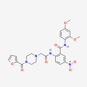 molecular formula C26H27N5O8 B4077759 N-(2,4-dimethoxyphenyl)-2-({[4-(2-furoyl)-1-piperazinyl]acetyl}amino)-5-nitrobenzamide 
