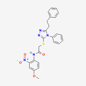 molecular formula C25H23N5O4S B4077761 N-(4-methoxy-2-nitrophenyl)-2-{[4-phenyl-5-(2-phenylethyl)-4H-1,2,4-triazol-3-yl]thio}acetamide 