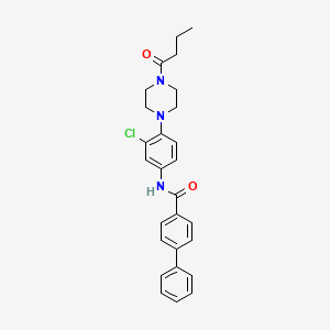 molecular formula C27H28ClN3O2 B4077804 N-[4-(4-butyryl-1-piperazinyl)-3-chlorophenyl]-4-biphenylcarboxamide 
