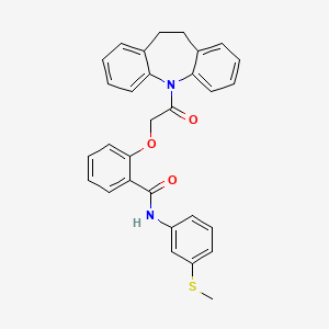molecular formula C30H26N2O3S B4077818 2-[2-(10,11-dihydro-5H-dibenzo[b,f]azepin-5-yl)-2-oxoethoxy]-N-[3-(methylthio)phenyl]benzamide 