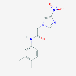 molecular formula C13H14N4O3 B407782 N-(3,4-Dimethyl-phenyl)-2-(4-nitro-imidazol-1-yl)-acetamide 