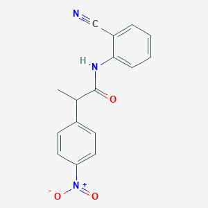 molecular formula C16H13N3O3 B4077831 N-(2-cyanophenyl)-2-(4-nitrophenyl)propanamide 