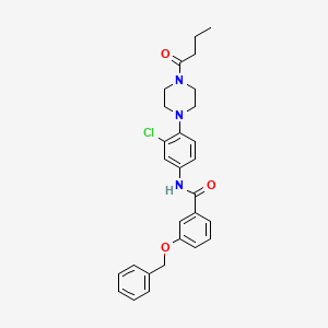 molecular formula C28H30ClN3O3 B4077838 3-(benzyloxy)-N-[4-(4-butyryl-1-piperazinyl)-3-chlorophenyl]benzamide 