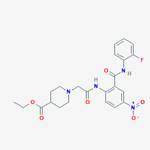 molecular formula C23H25FN4O6 B4077852 ethyl 1-{2-[(2-{[(2-fluorophenyl)amino]carbonyl}-4-nitrophenyl)amino]-2-oxoethyl}-4-piperidinecarboxylate 