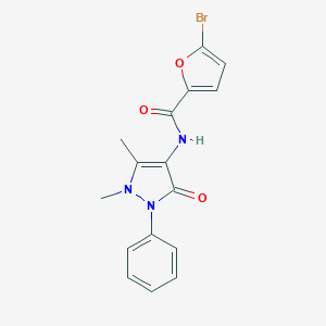 molecular formula C16H14BrN3O3 B407786 5-bromo-N-(1,5-dimethyl-3-oxo-2-phenylpyrazol-4-yl)furan-2-carboxamide CAS No. 313685-85-7