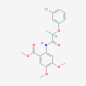molecular formula C19H20ClNO6 B4077860 methyl 2-{[2-(3-chlorophenoxy)propanoyl]amino}-4,5-dimethoxybenzoate 