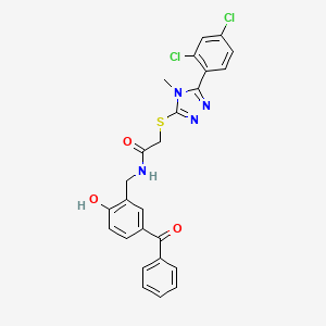 molecular formula C25H20Cl2N4O3S B4077879 N-(5-benzoyl-2-hydroxybenzyl)-2-{[5-(2,4-dichlorophenyl)-4-methyl-4H-1,2,4-triazol-3-yl]thio}acetamide 