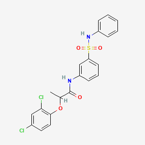 molecular formula C21H18Cl2N2O4S B4077895 N-[3-(anilinosulfonyl)phenyl]-2-(2,4-dichlorophenoxy)propanamide 
