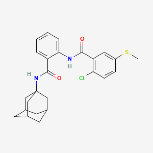 molecular formula C25H27ClN2O2S B4077919 N-{2-[(1-adamantylamino)carbonyl]phenyl}-2-chloro-5-(methylthio)benzamide 