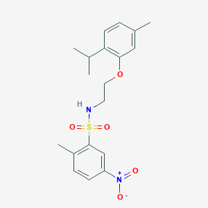 molecular formula C19H24N2O5S B4077925 N-[2-(2-isopropyl-5-methylphenoxy)ethyl]-2-methyl-5-nitrobenzenesulfonamide 