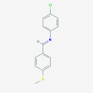 molecular formula C14H12ClNS B407793 N-(4-chlorophenyl)-N-[4-(methylsulfanyl)benzylidene]amine 