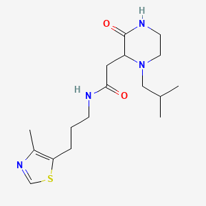 molecular formula C17H28N4O2S B4077939 2-(1-isobutyl-3-oxo-2-piperazinyl)-N-[3-(4-methyl-1,3-thiazol-5-yl)propyl]acetamide 