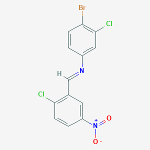 molecular formula C13H7BrCl2N2O2 B407794 (4-Bromo-3-chlorophenyl)(2-chloro-5-nitrobenzylidene)amine 