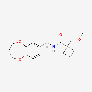 molecular formula C18H25NO4 B4077944 N-[1-(3,4-dihydro-2H-1,5-benzodioxepin-7-yl)ethyl]-1-(methoxymethyl)cyclobutanecarboxamide 