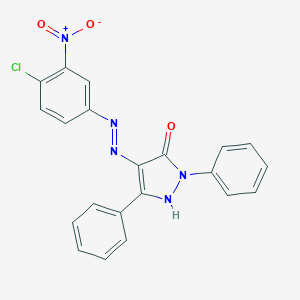 molecular formula C21H14ClN5O3 B407796 4-[(4-Chloro-3-nitro-phenyl)-hydrazono]-2,5-diphenyl-2,4-dihydro-pyrazol-3-one 
