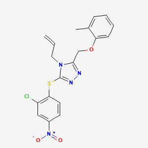 molecular formula C19H17ClN4O3S B4077975 4-allyl-3-[(2-chloro-4-nitrophenyl)thio]-5-[(2-methylphenoxy)methyl]-4H-1,2,4-triazole 