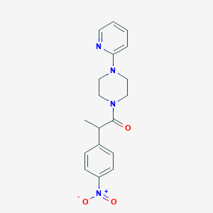 molecular formula C18H20N4O3 B4077981 1-[2-(4-nitrophenyl)propanoyl]-4-(2-pyridinyl)piperazine 