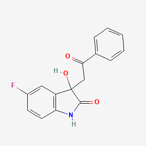molecular formula C16H12FNO3 B4077990 5-fluoro-3-hydroxy-3-(2-oxo-2-phenylethyl)-1,3-dihydro-2H-indol-2-one 