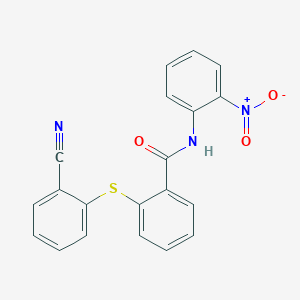 molecular formula C20H13N3O3S B4077997 2-[(2-cyanophenyl)thio]-N-(2-nitrophenyl)benzamide 