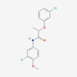 molecular formula C16H15Cl2NO3 B4078001 N-(3-chloro-4-methoxyphenyl)-2-(3-chlorophenoxy)propanamide 