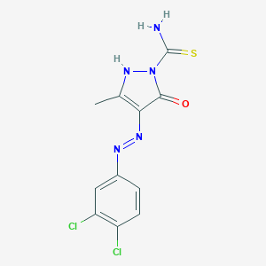molecular formula C11H9Cl2N5OS B407802 4-[(3,4-dichlorophenyl)hydrazono]-3-methyl-5-oxo-4,5-dihydro-1H-pyrazole-1-carbothioamide 