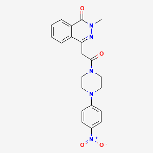 molecular formula C21H21N5O4 B4078032 2-methyl-4-{2-[4-(4-nitrophenyl)-1-piperazinyl]-2-oxoethyl}-1(2H)-phthalazinone 