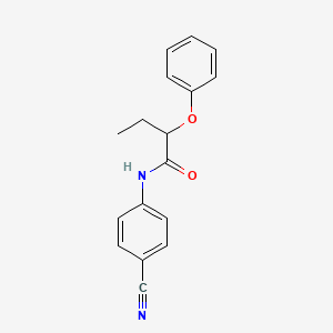 molecular formula C17H16N2O2 B4078036 N-(4-cyanophenyl)-2-phenoxybutanamide 