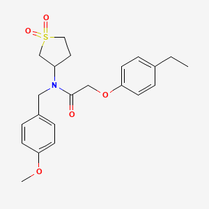 molecular formula C22H27NO5S B4078095 N-(1,1-dioxidotetrahydro-3-thienyl)-2-(4-ethylphenoxy)-N-(4-methoxybenzyl)acetamide 