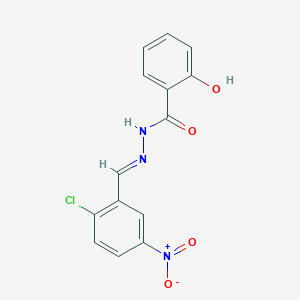 molecular formula C14H10ClN3O4 B407810 N'-(2-chloro-5-nitrobenzylidene)-2-hydroxybenzohydrazide 