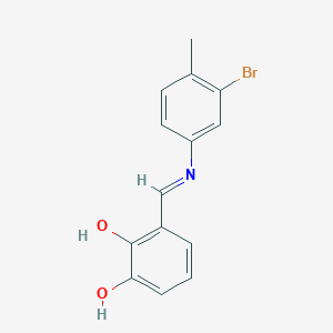 molecular formula C14H12BrNO2 B407811 3-{[(3-Bromo-4-methylphenyl)imino]methyl}-1,2-benzenediol 