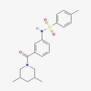 molecular formula C21H26N2O3S B4078149 N-{3-[(3,5-dimethyl-1-piperidinyl)carbonyl]phenyl}-4-methylbenzenesulfonamide 