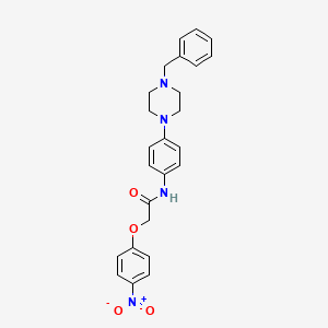 molecular formula C25H26N4O4 B4078162 N-[4-(4-benzyl-1-piperazinyl)phenyl]-2-(4-nitrophenoxy)acetamide 