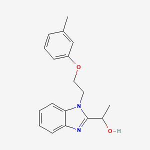 molecular formula C18H20N2O2 B4078172 1-{1-[2-(3-methylphenoxy)ethyl]-1H-benzimidazol-2-yl}ethanol 