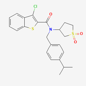 molecular formula C23H24ClNO3S2 B4078189 3-chloro-N-(1,1-dioxidotetrahydro-3-thienyl)-N-(4-isopropylbenzyl)-1-benzothiophene-2-carboxamide 