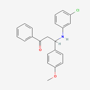 molecular formula C22H20ClNO2 B4078218 3-[(3-chlorophenyl)amino]-3-(4-methoxyphenyl)-1-phenyl-1-propanone 