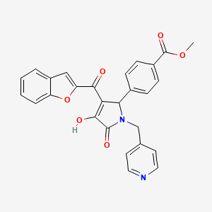 molecular formula C27H20N2O6 B4078229 methyl 4-[3-(1-benzofuran-2-ylcarbonyl)-4-hydroxy-5-oxo-1-(4-pyridinylmethyl)-2,5-dihydro-1H-pyrrol-2-yl]benzoate 