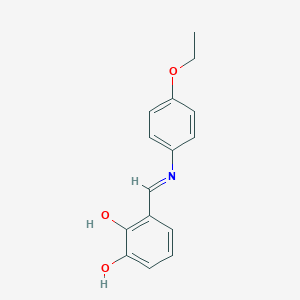 molecular formula C15H15NO3 B407823 3-{[(4-Ethoxyphenyl)imino]methyl}-1,2-benzenediol 
