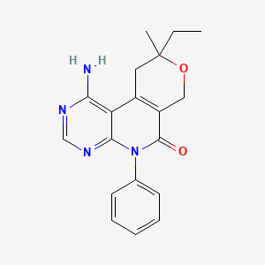 molecular formula C19H20N4O2 B4078246 1-amino-9-ethyl-9-methyl-5-phenyl-5,7,9,10-tetrahydro-6H-pyrano[4',3':4,5]pyrido[2,3-d]pyrimidin-6-one 