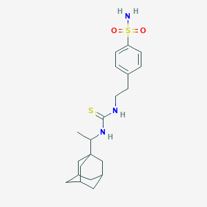 molecular formula C21H31N3O2S2 B4078277 4-{2-[({[1-(1-adamantyl)ethyl]amino}carbonothioyl)amino]ethyl}benzenesulfonamide 