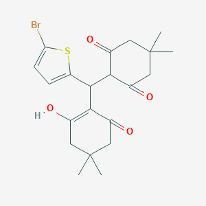 molecular formula C21H25BrO4S B407828 2-[(5-Bromo-2-thienyl)(2-hydroxy-4,4-dimethyl-6-oxo-1-cyclohexen-1-yl)methyl]-5,5-dimethyl-1,3-cyclohexanedione 